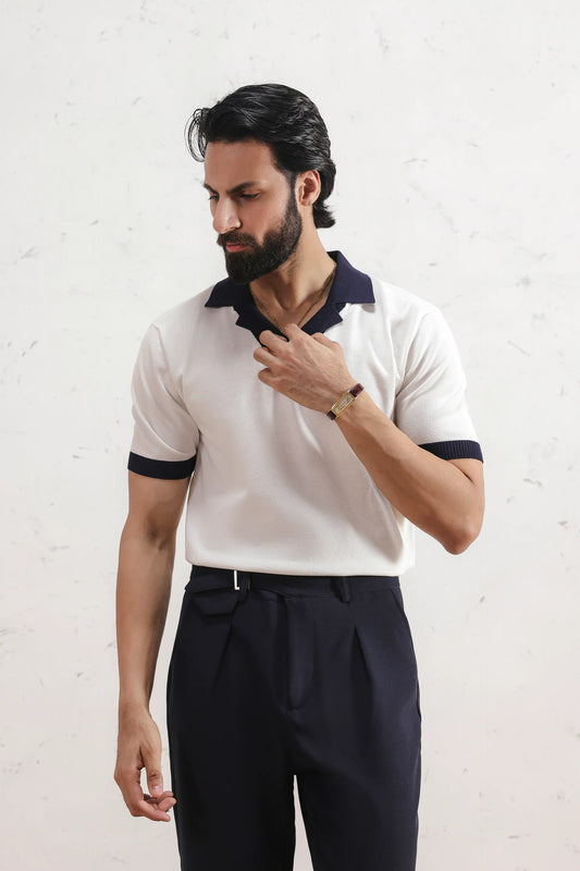 Resort collar Knit polo
