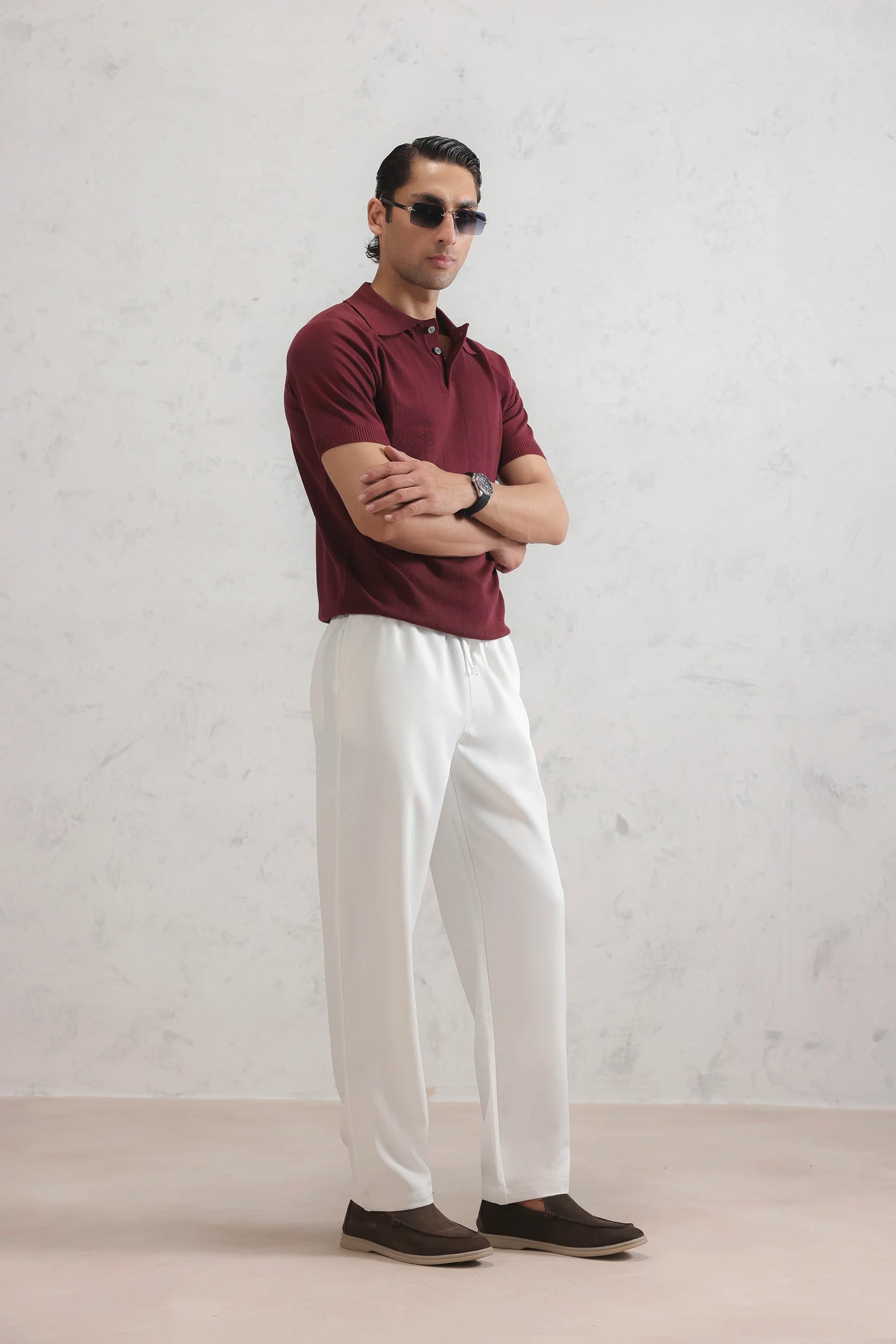 Pointelle-Knit Polo