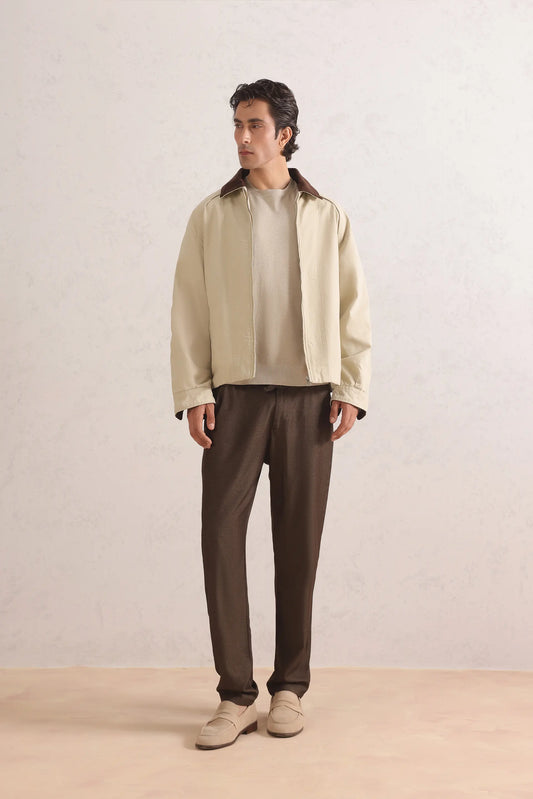 Mélange Straight Trousers