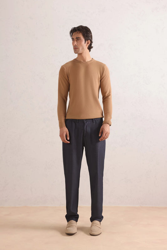 Mélange Straight Trousers