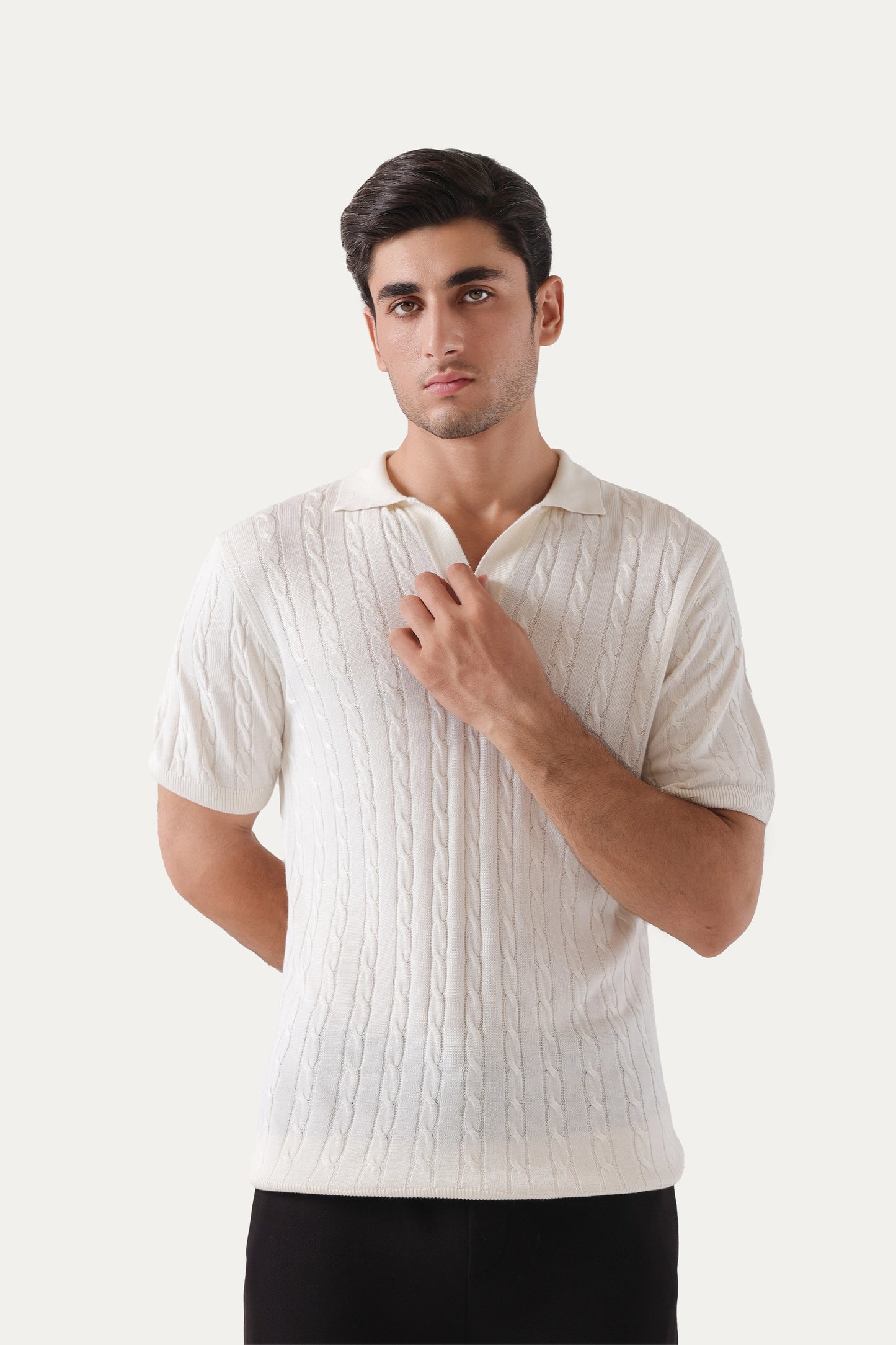 Cable Knit Polo