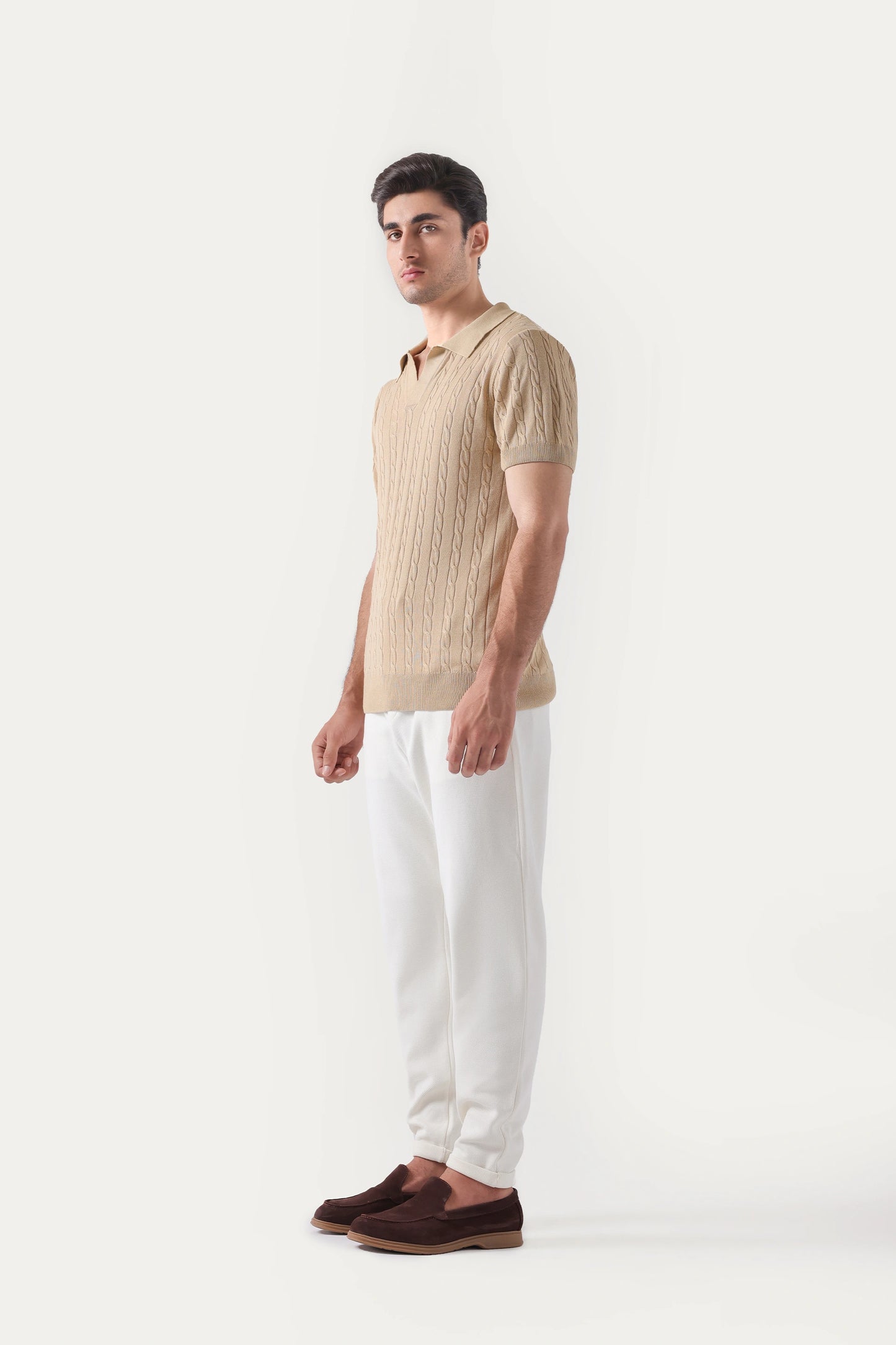 Cable Knit Polo