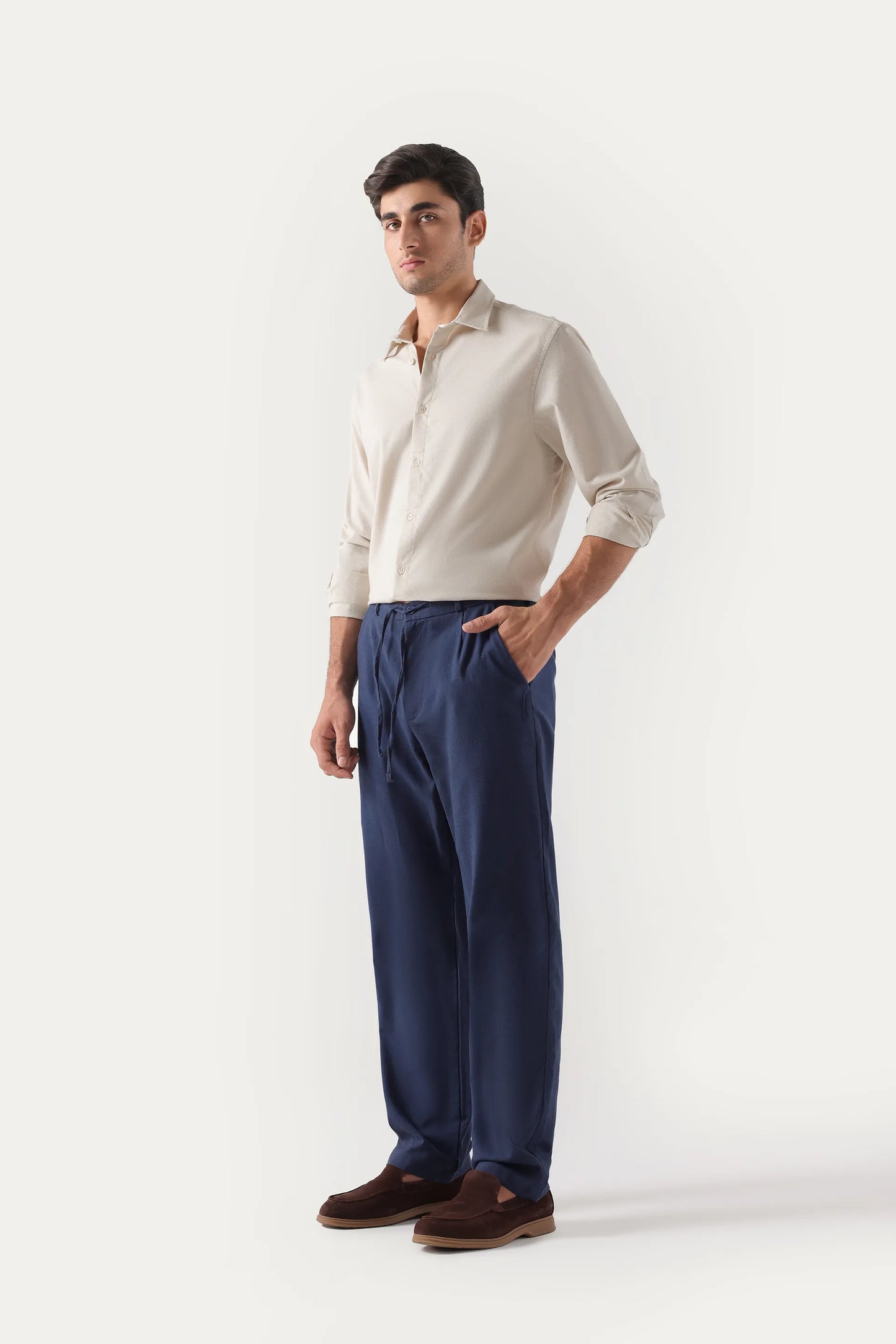 Relaxed Fit Linen Trousers