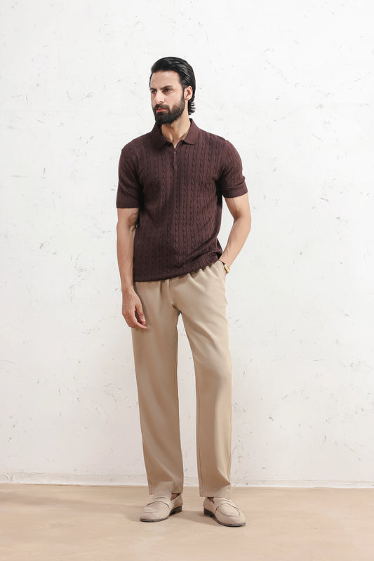 Cable Knit Polo