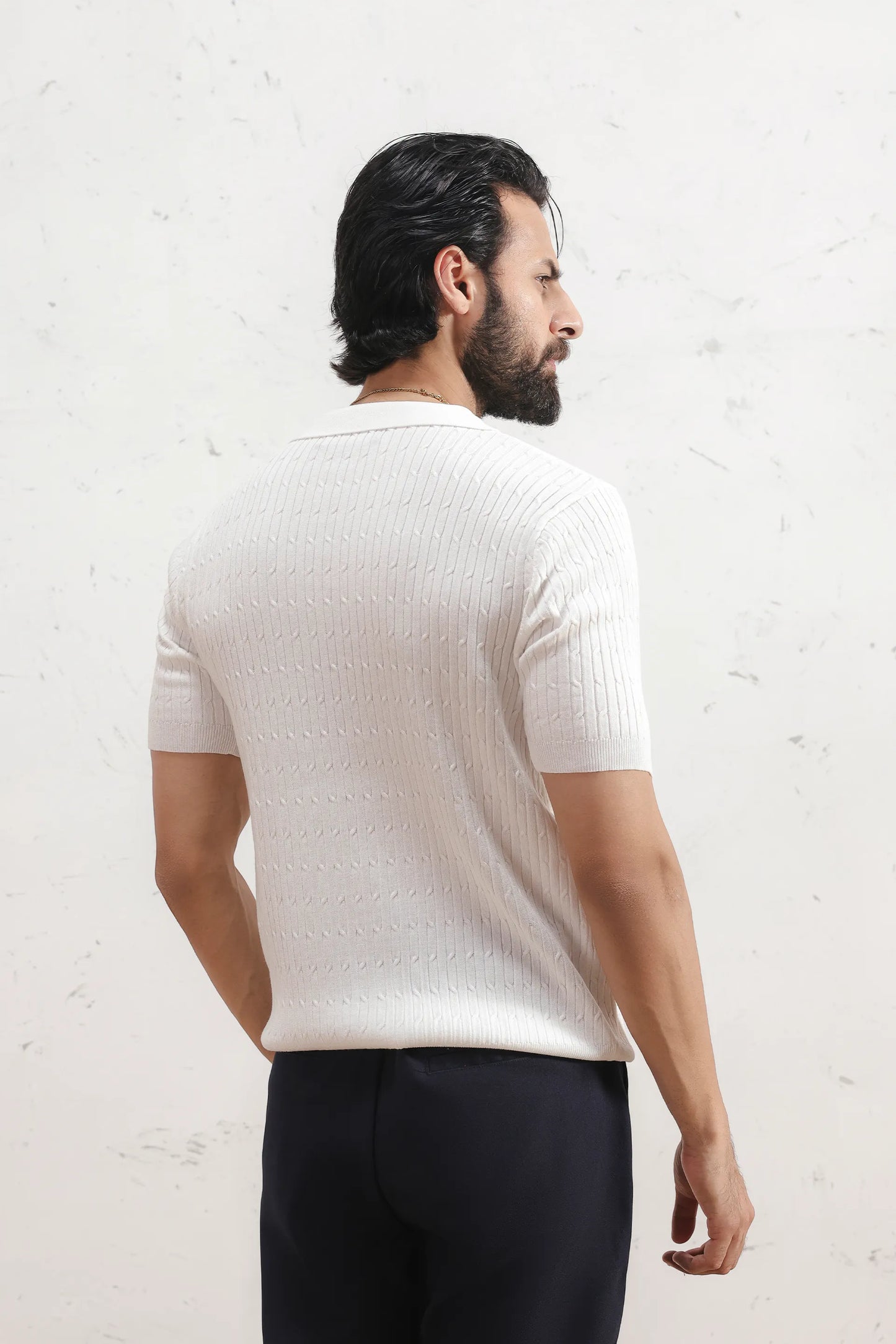 Cable Knit Polo