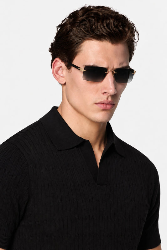 Cable Knit Polo