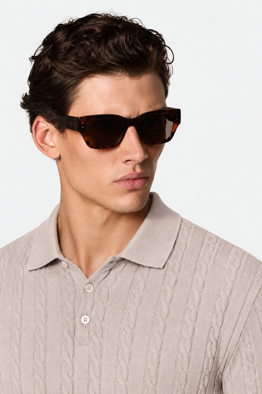 Cable Knit Polo