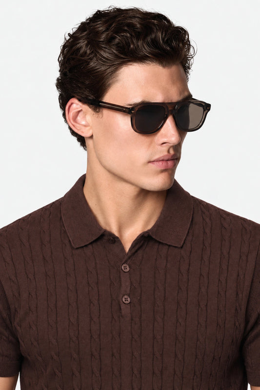 Cable Knit Polo