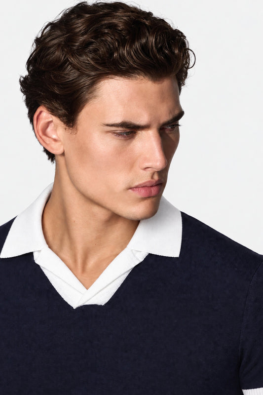Resort collar Knit polo