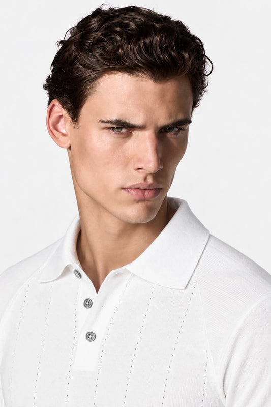 Pointelle-Knit Polo