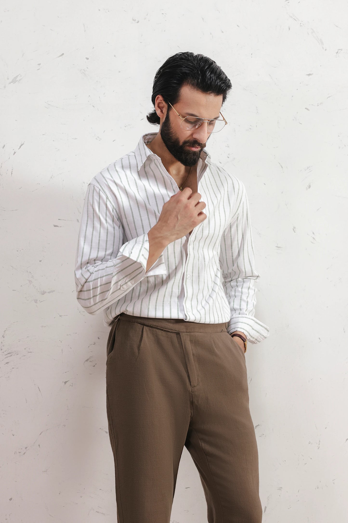 Fine Stripe Cotton Shirt