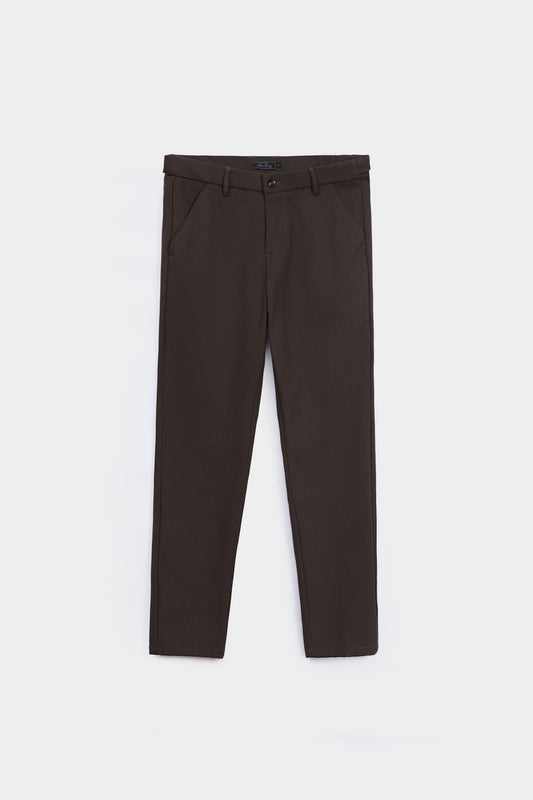 Herringbone Wool Blend Trousers