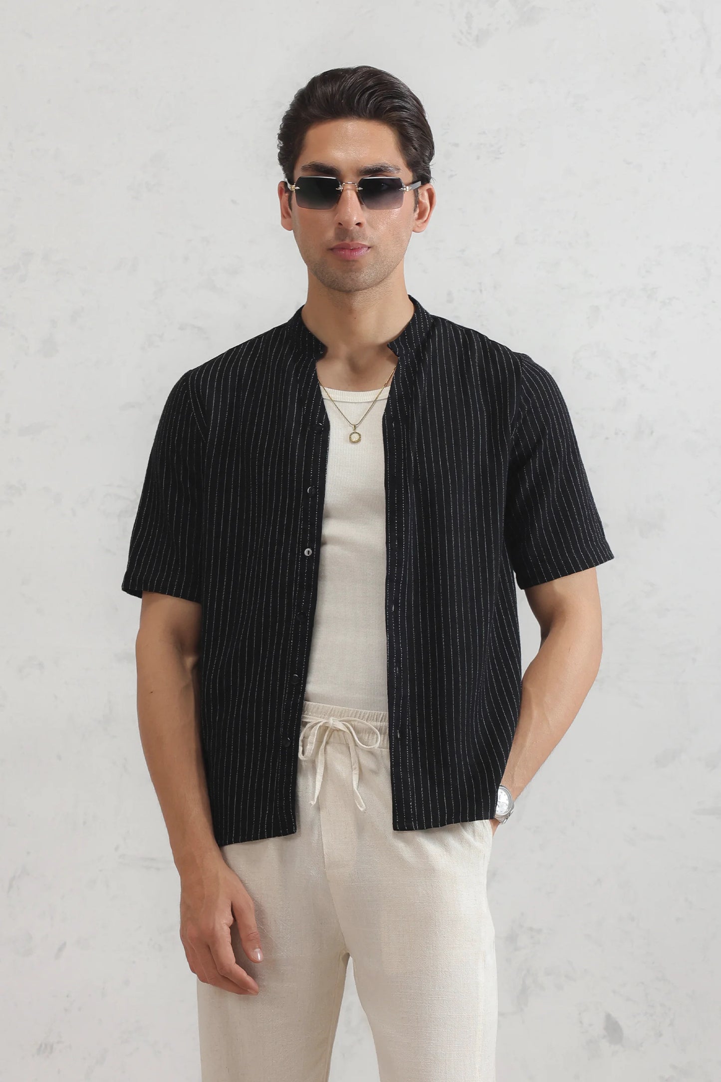 Noir Pinstripe Shirt