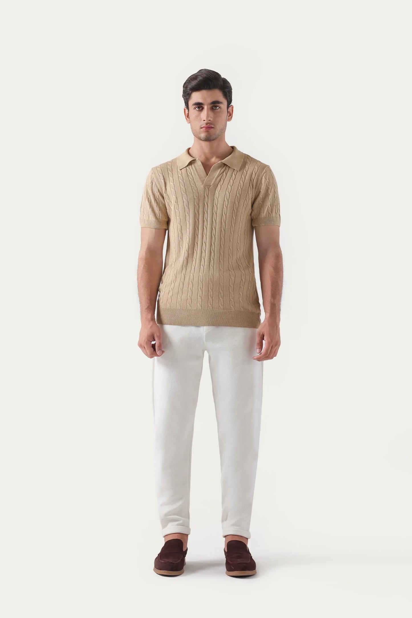 Cable Knit Polo