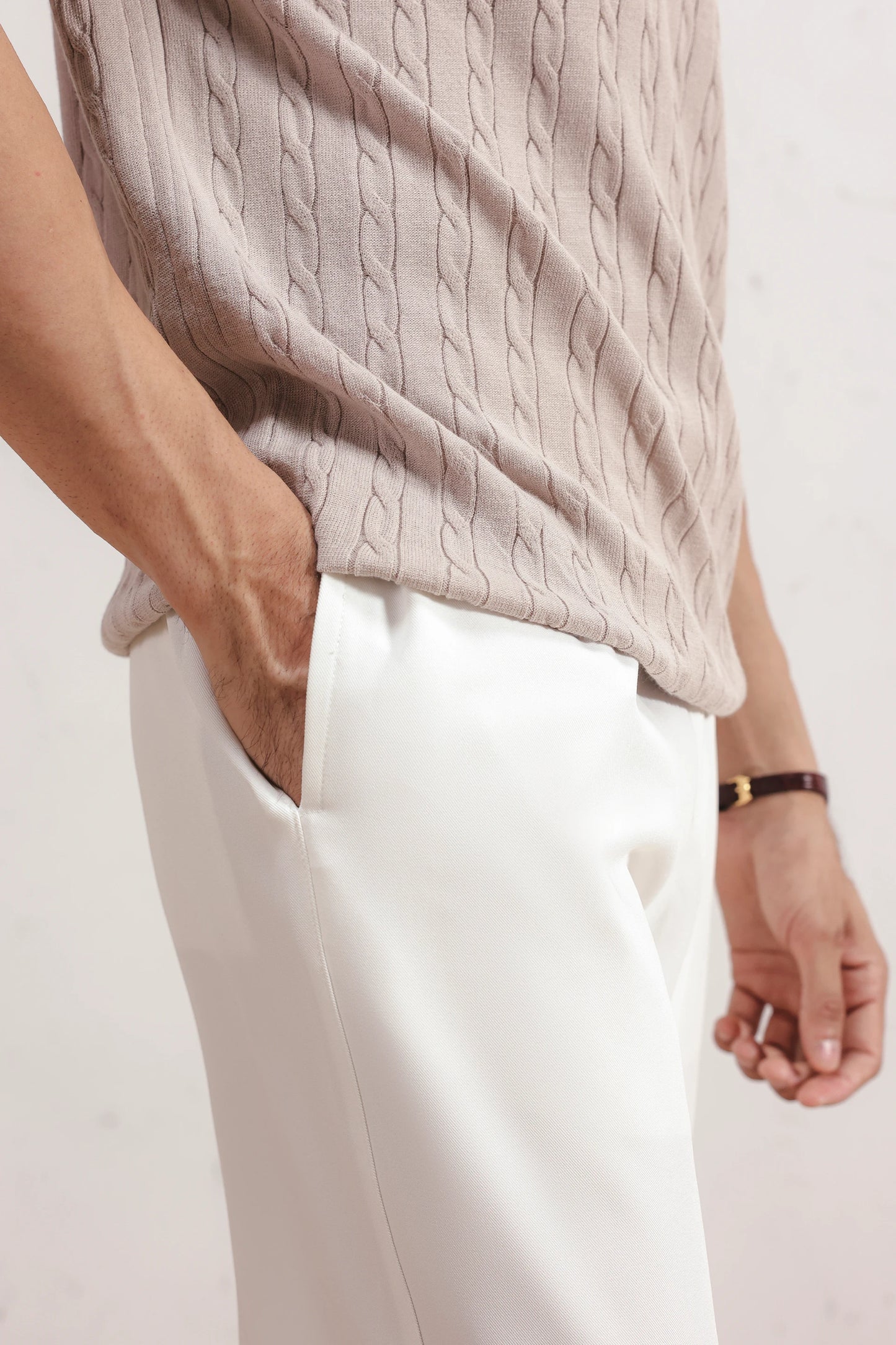 Cable Knit Polo