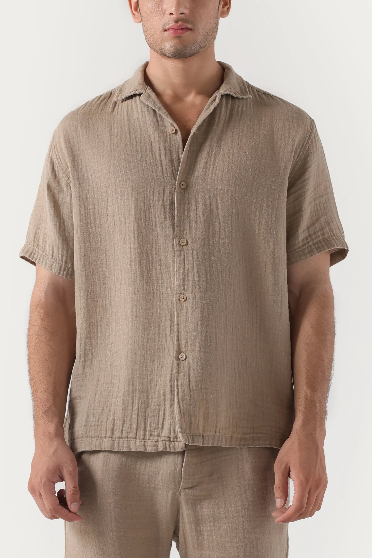 Camp Collar Muslin Shirt