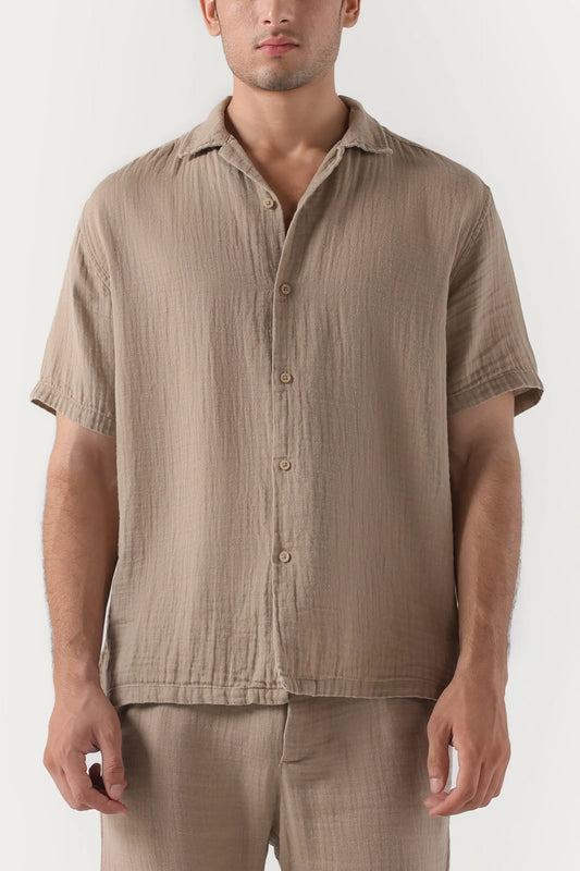 Camp Collar Muslin Shirt