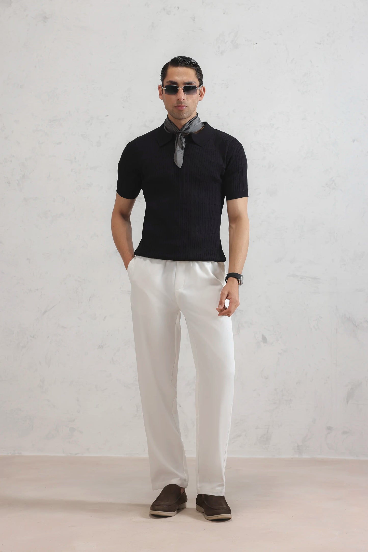 Cable Knit Polo