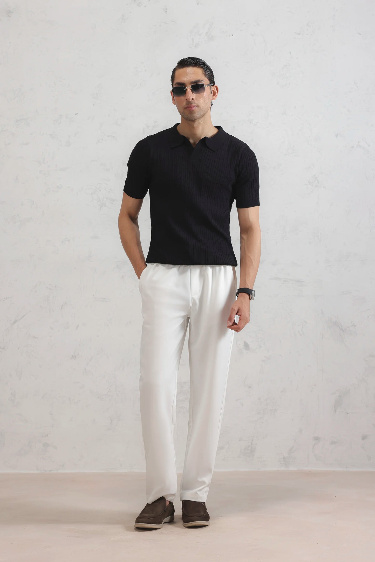Cable Knit Polo