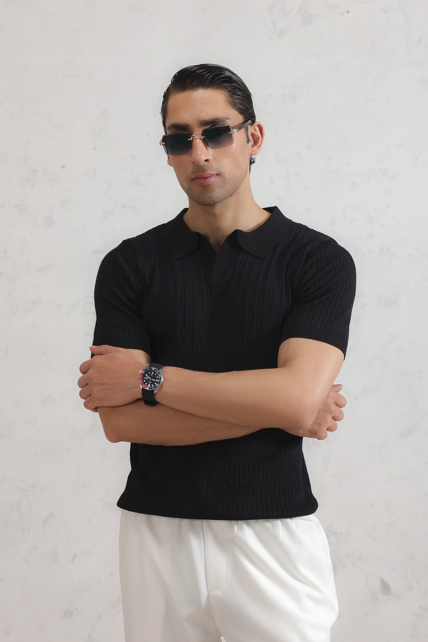 Cable Knit Polo