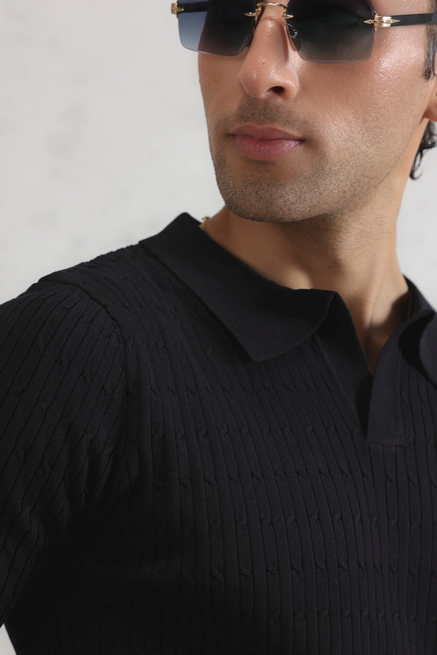 Cable Knit Polo