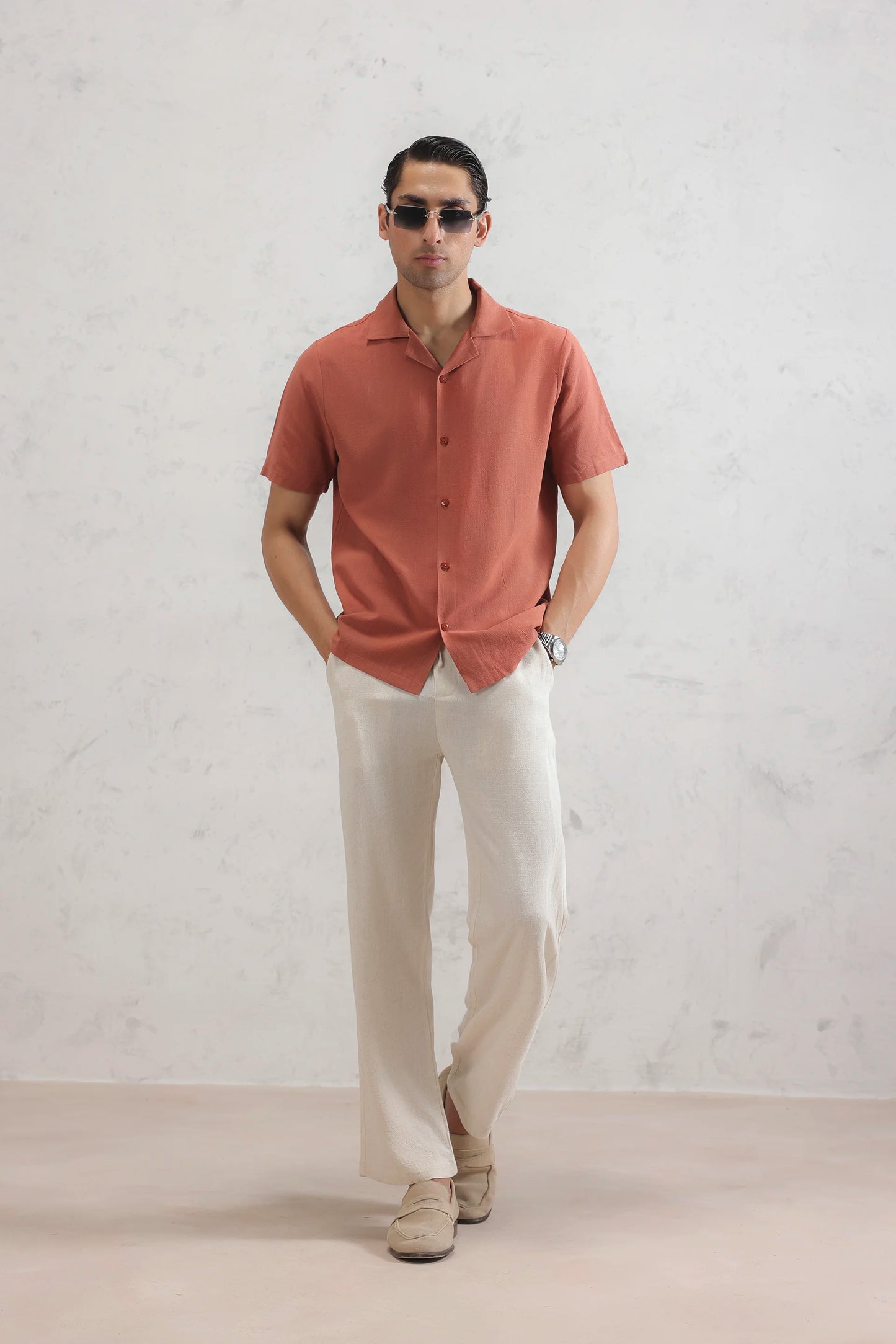 Resort Collar Linen Shirt