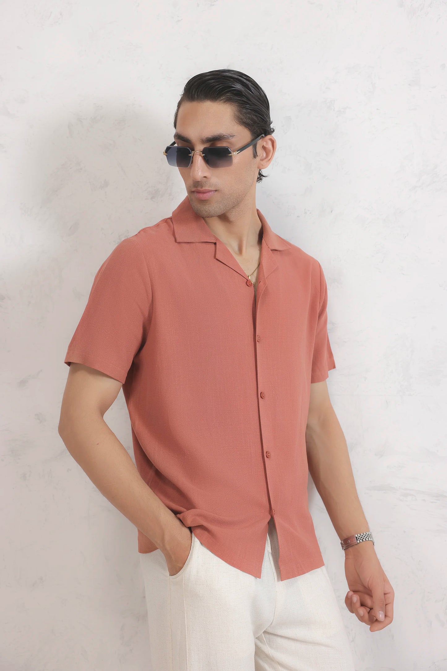 Resort Collar Linen Shirt