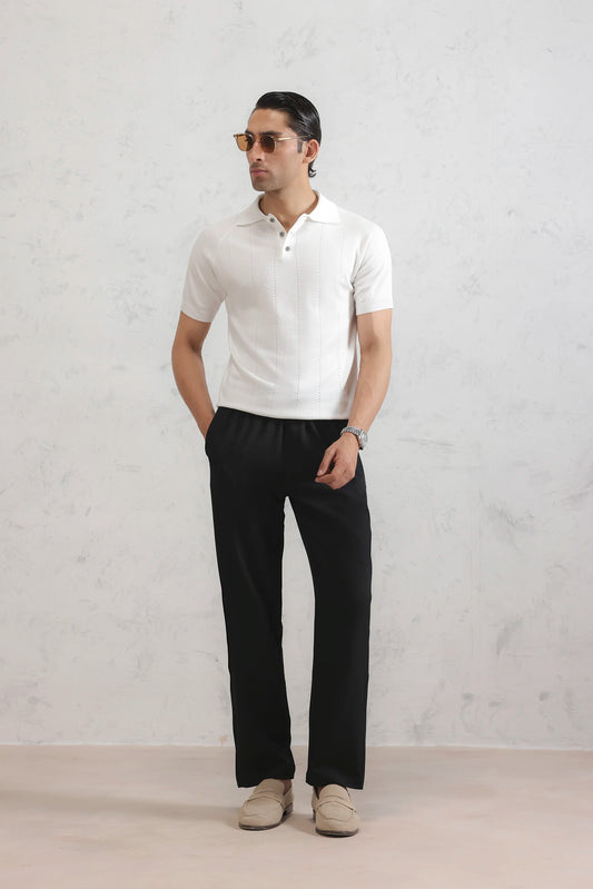 Pointelle-Knit Polo