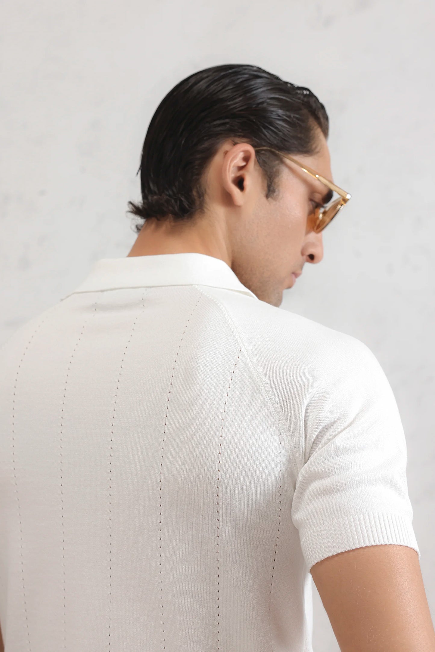 Pointelle-Knit Polo