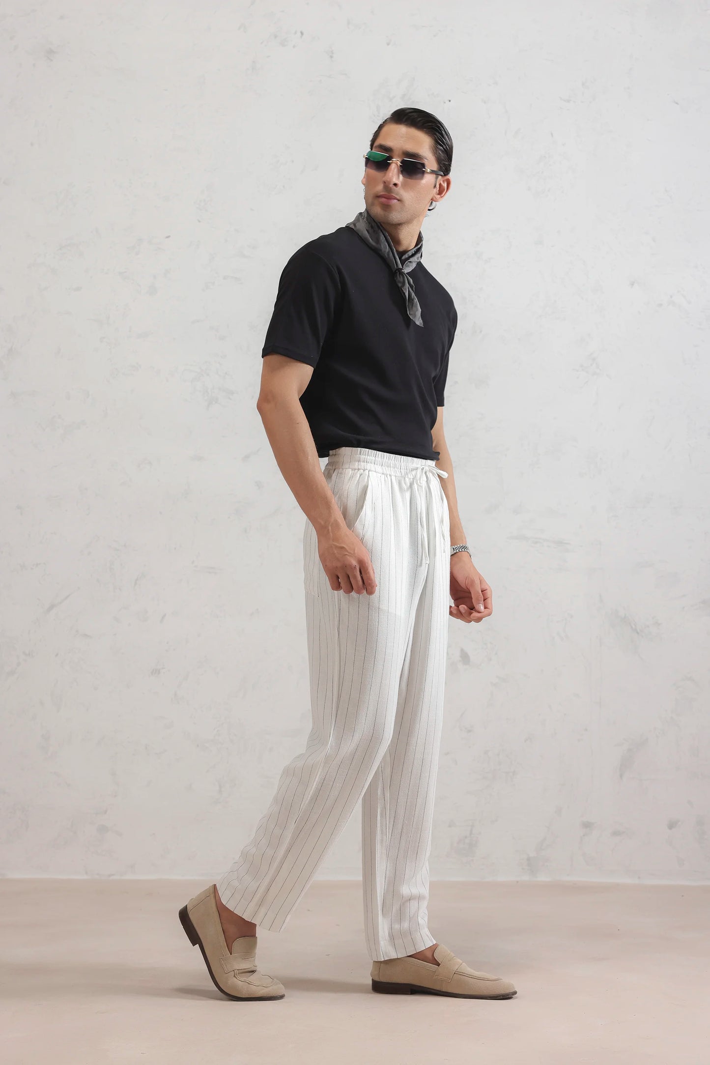 Pinstripe Linen Trousers