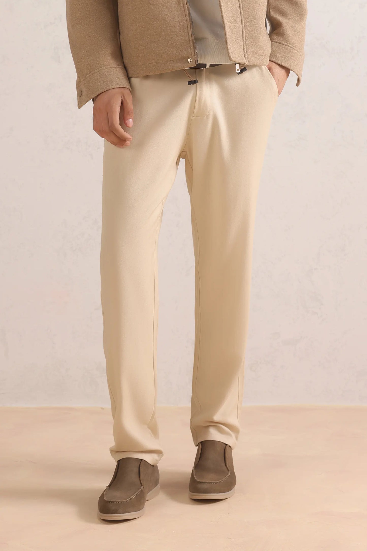 Mélange Straight Trousers