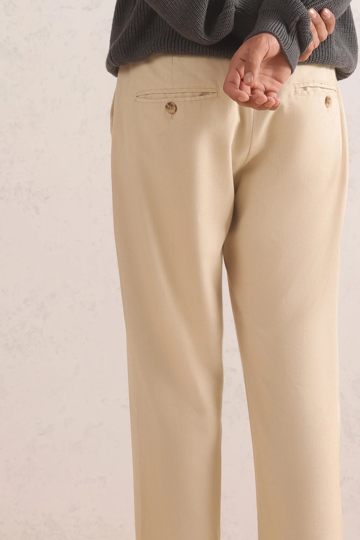 Mélange Straight Trousers