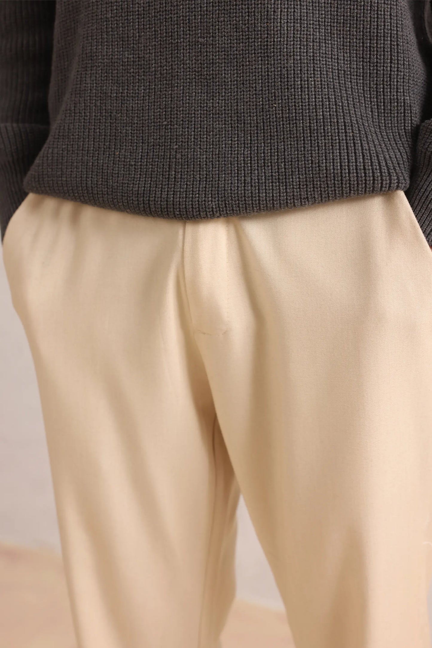 Mélange Straight Trousers