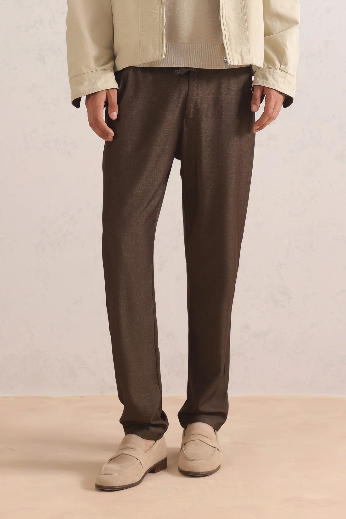 Mélange Straight Trousers