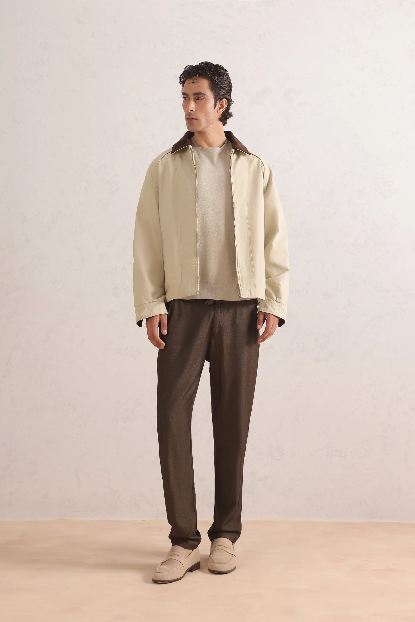 Mélange Straight Trousers