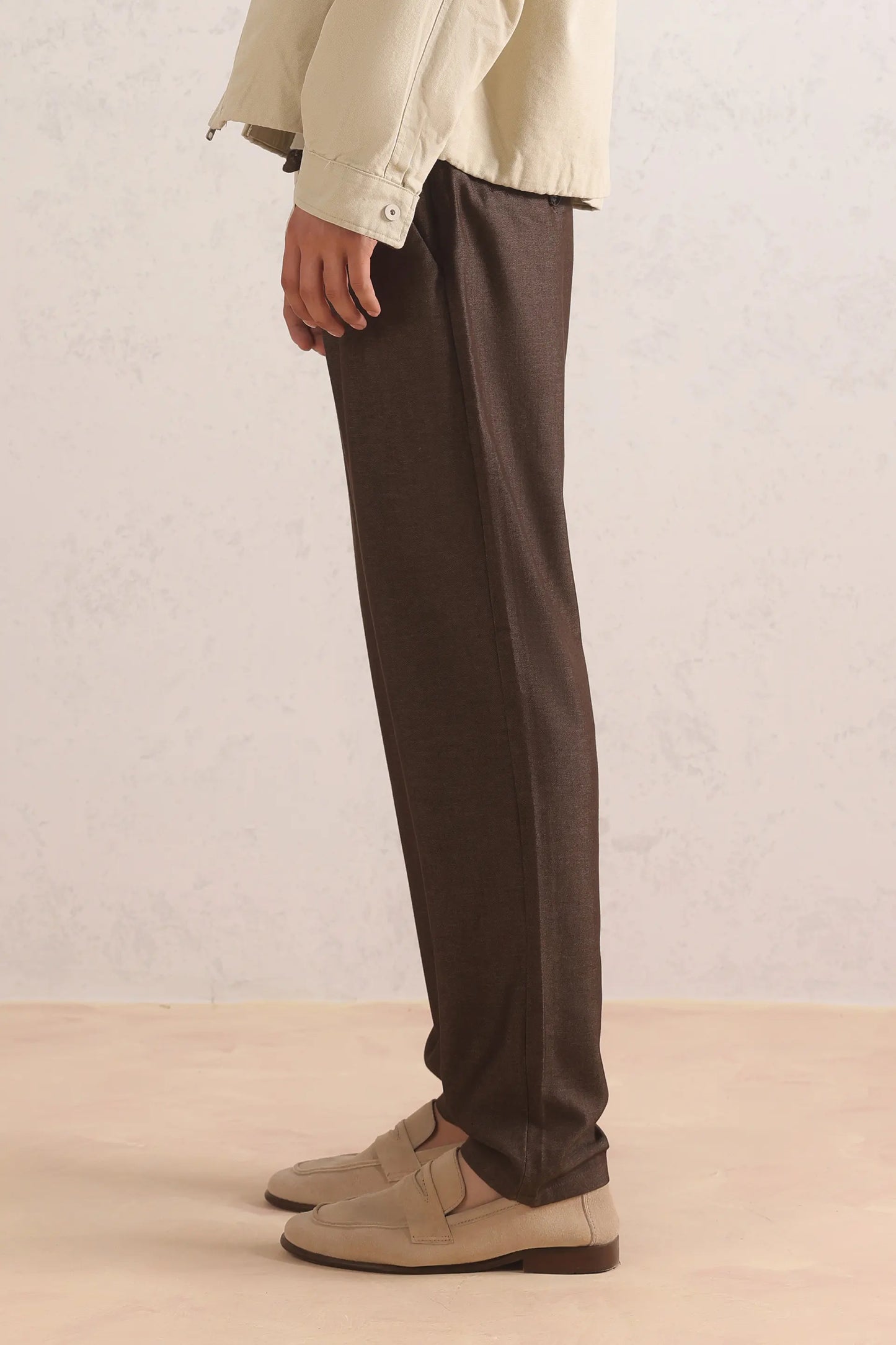 Mélange Straight Trousers