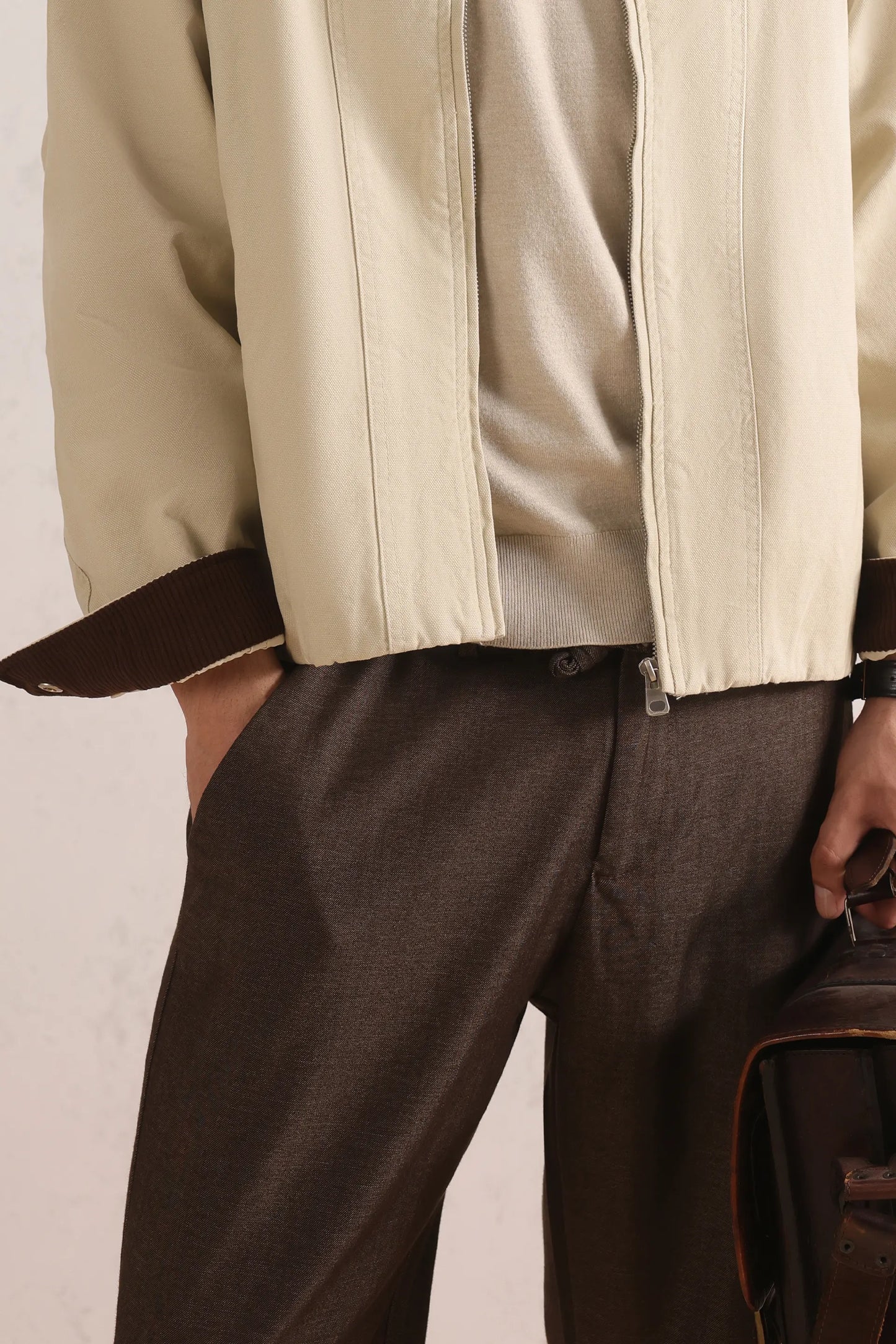 Mélange Straight Trousers