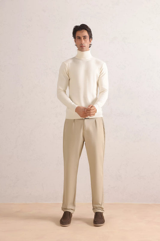 Pleated Straight Fit Trousers