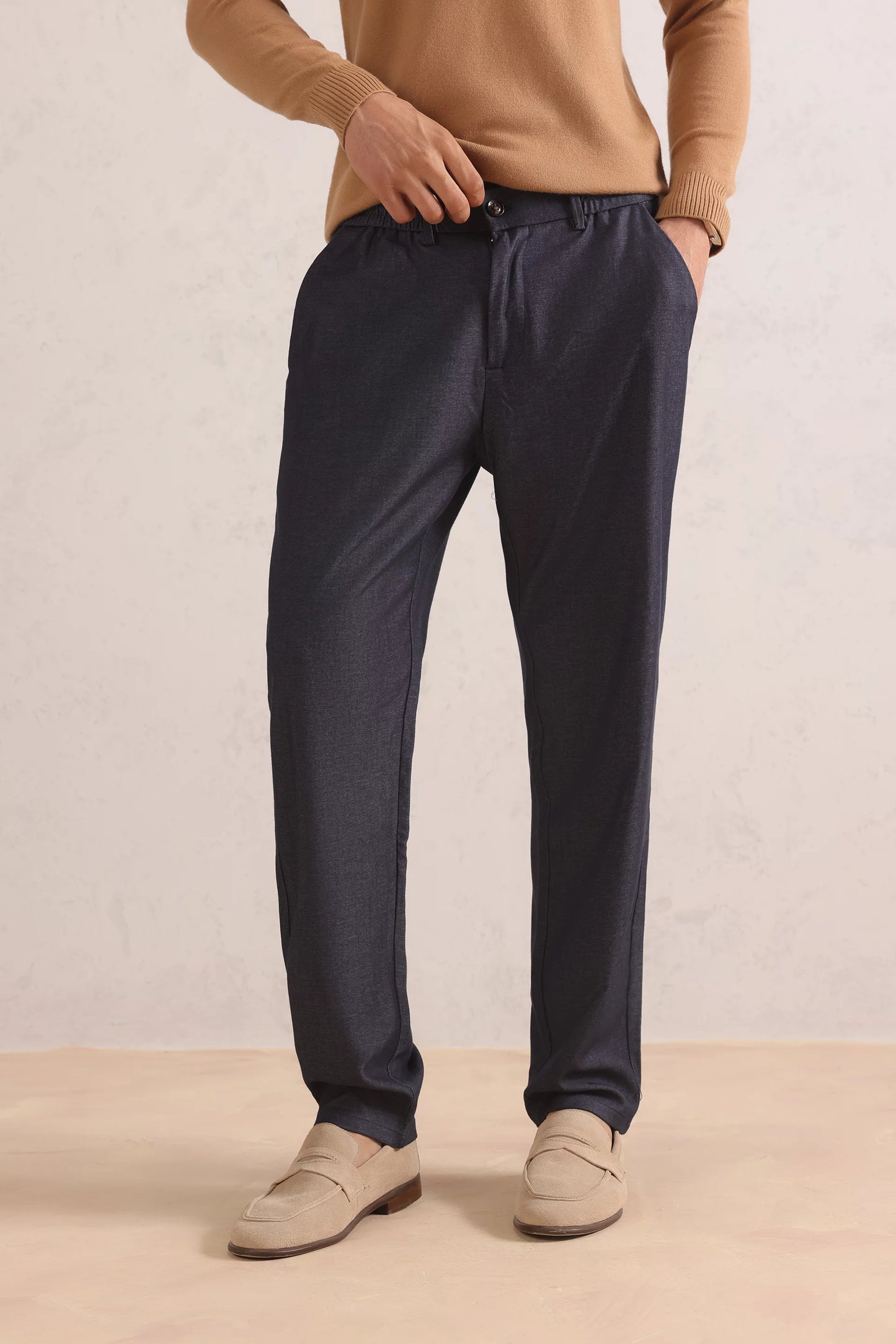 Mélange Straight Trousers