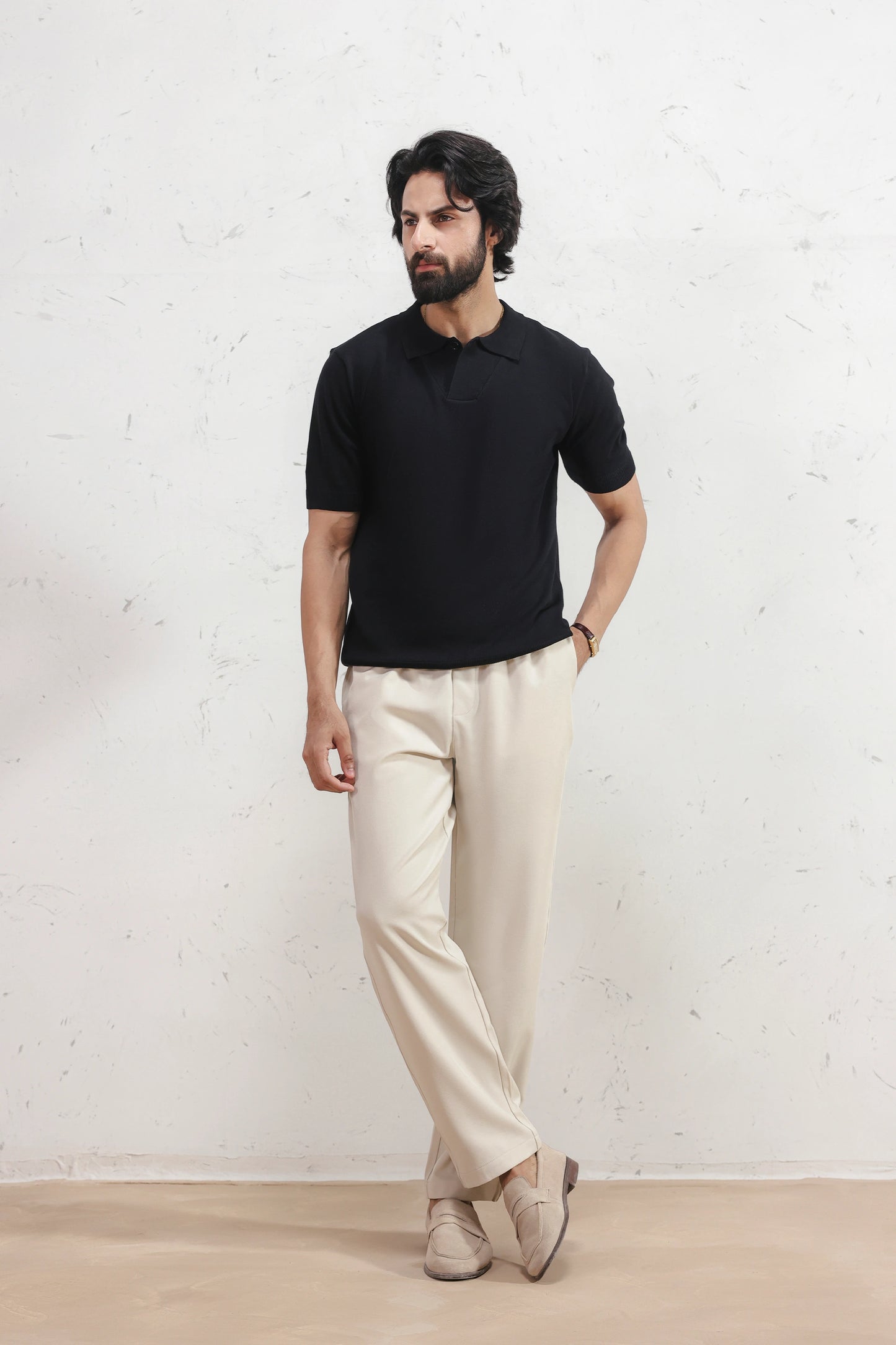 Fine Gauge Knit Polo