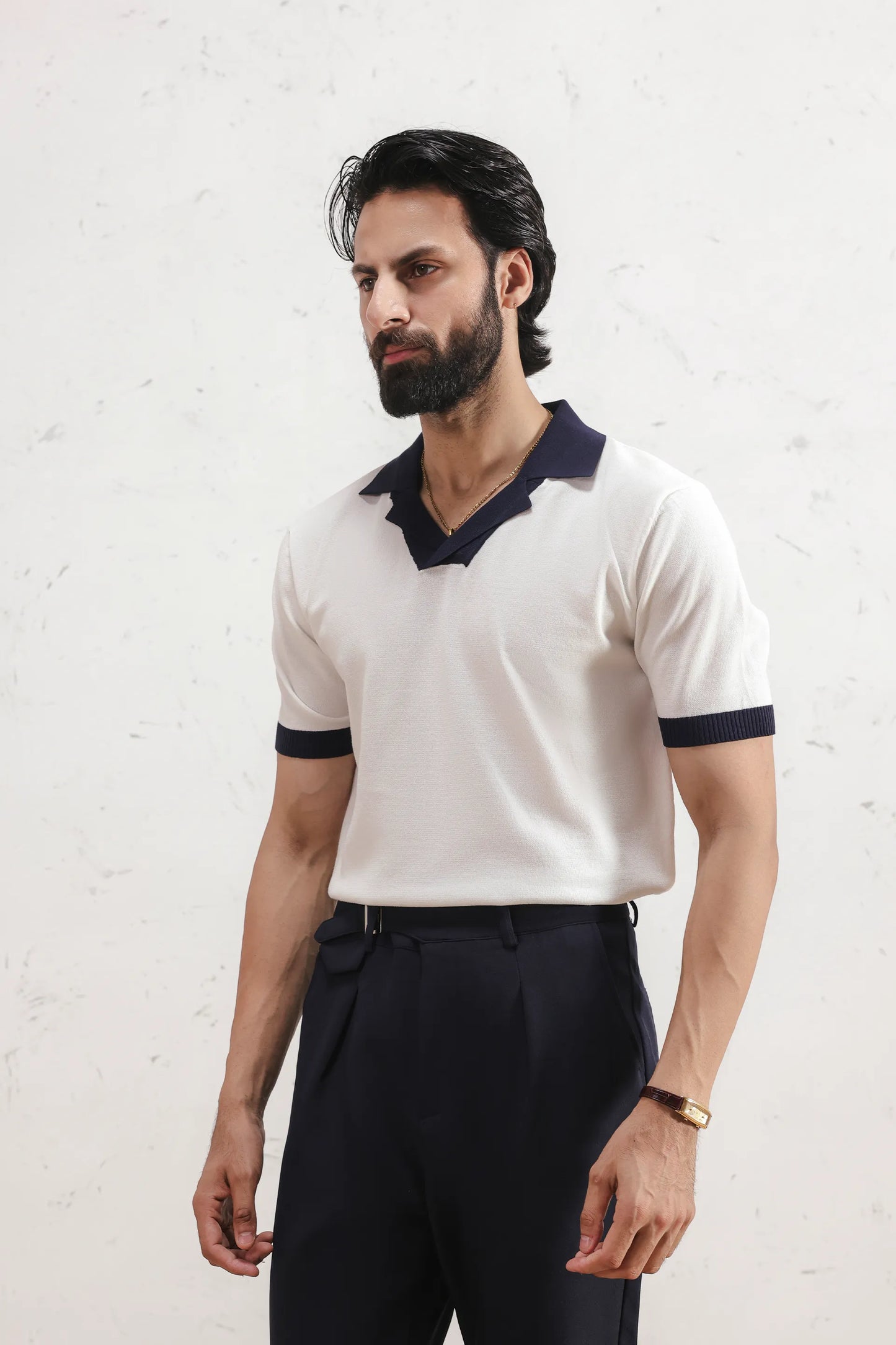 Resort collar Knit polo