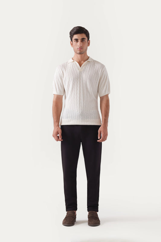 Cable Knit Polo
