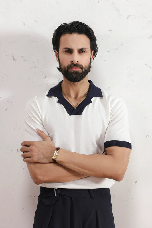 Resort collar Knit polo