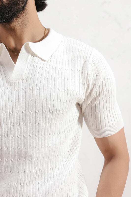 Cable Knit Polo