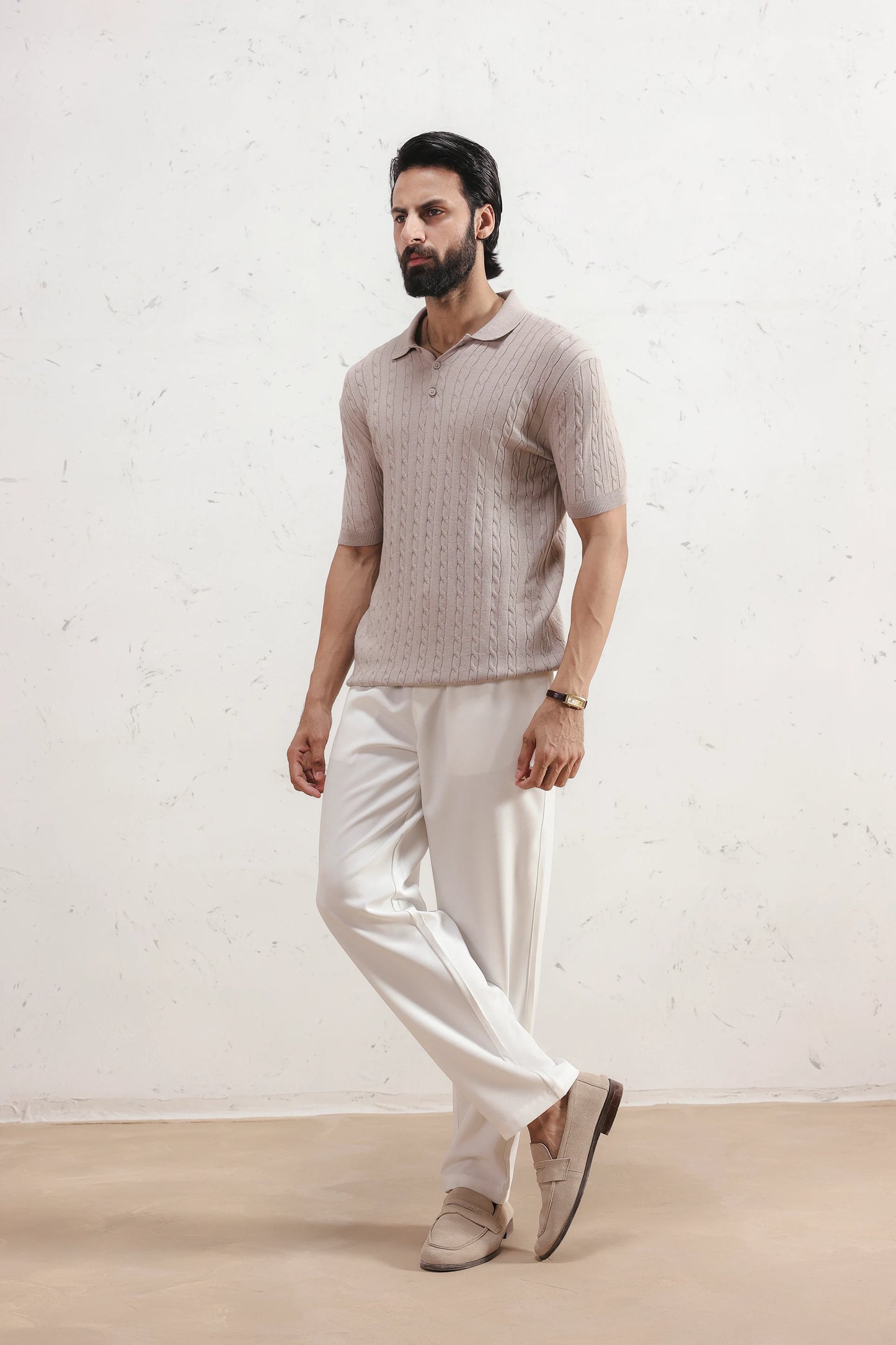 Cable Knit Polo