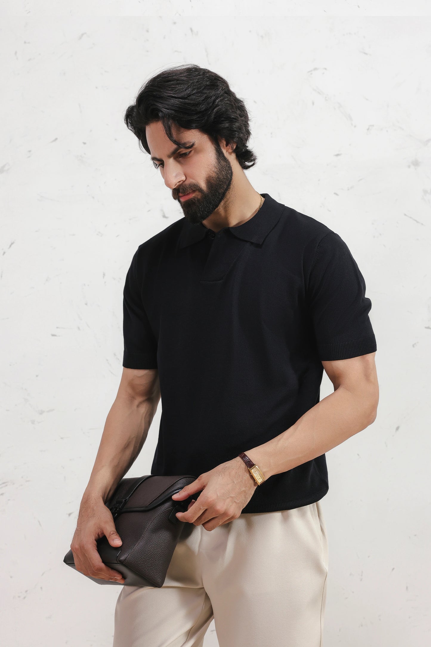 Fine Gauge Knit Polo