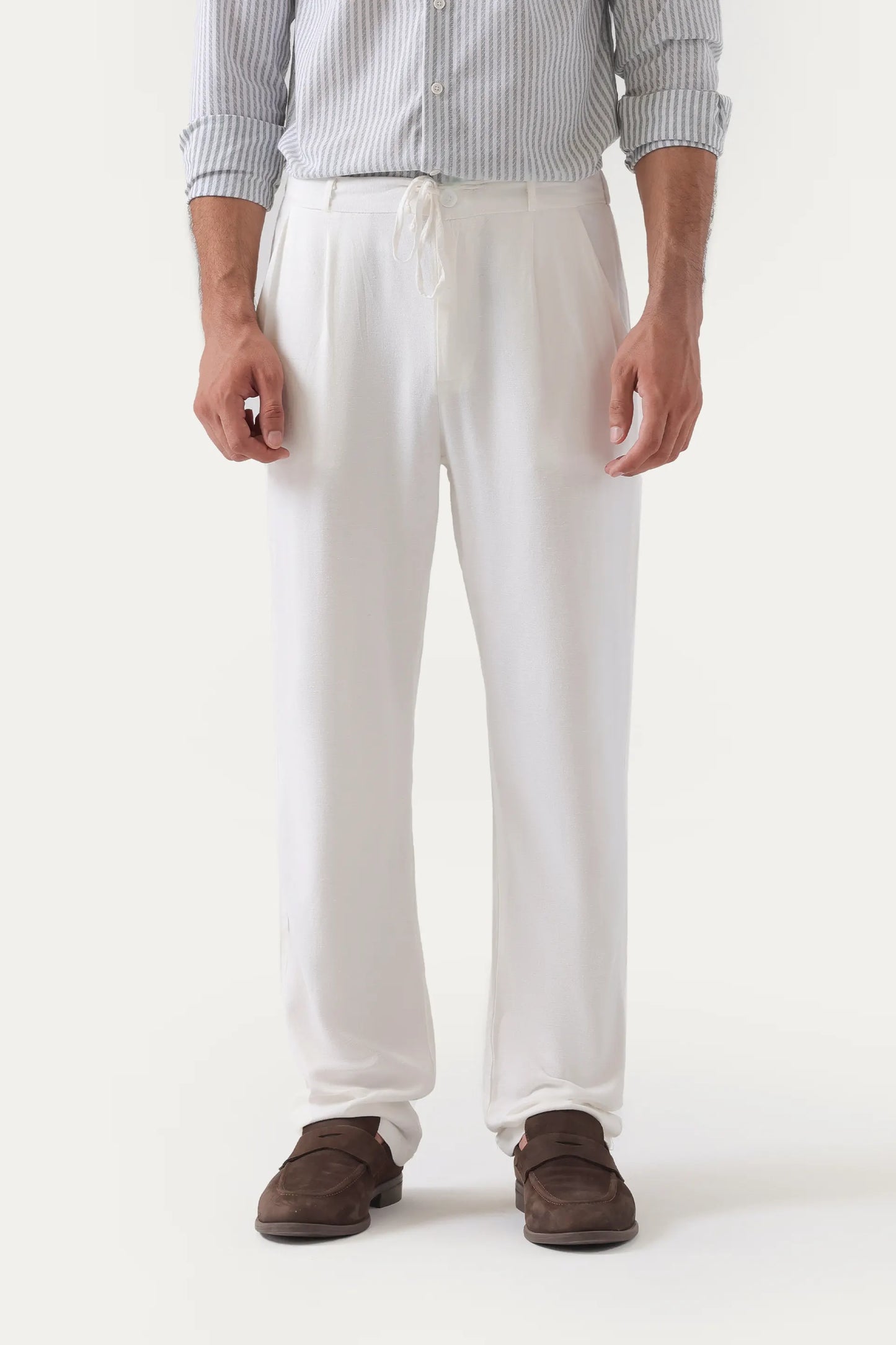 Relaxed Fit Linen Trousers
