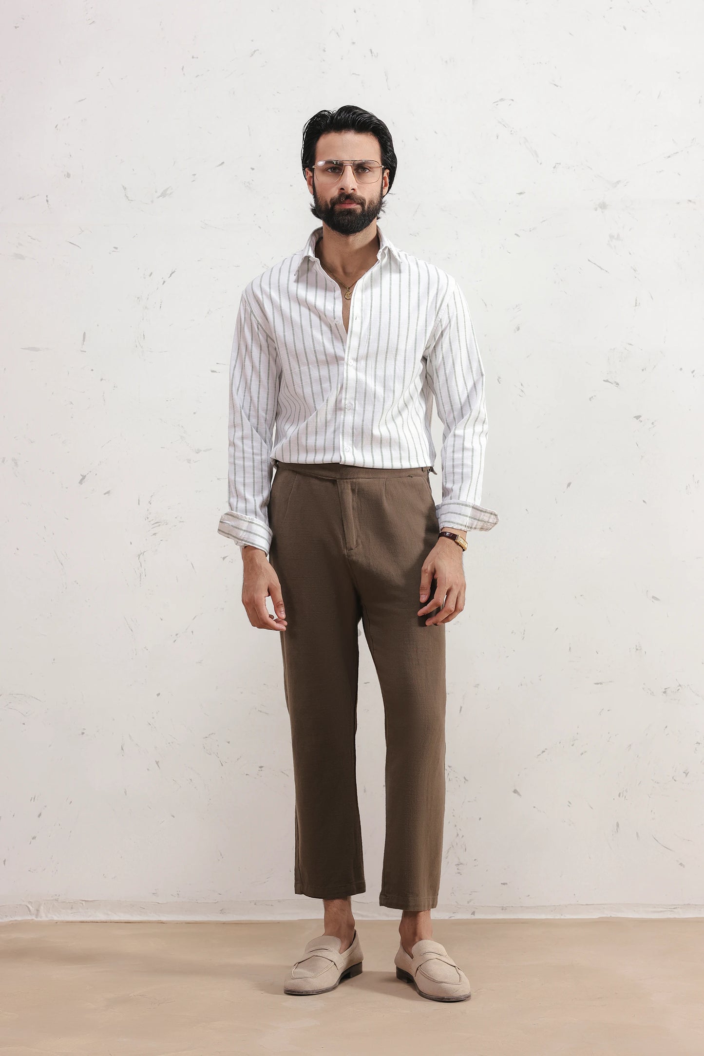 Fine Stripe Cotton Shirt