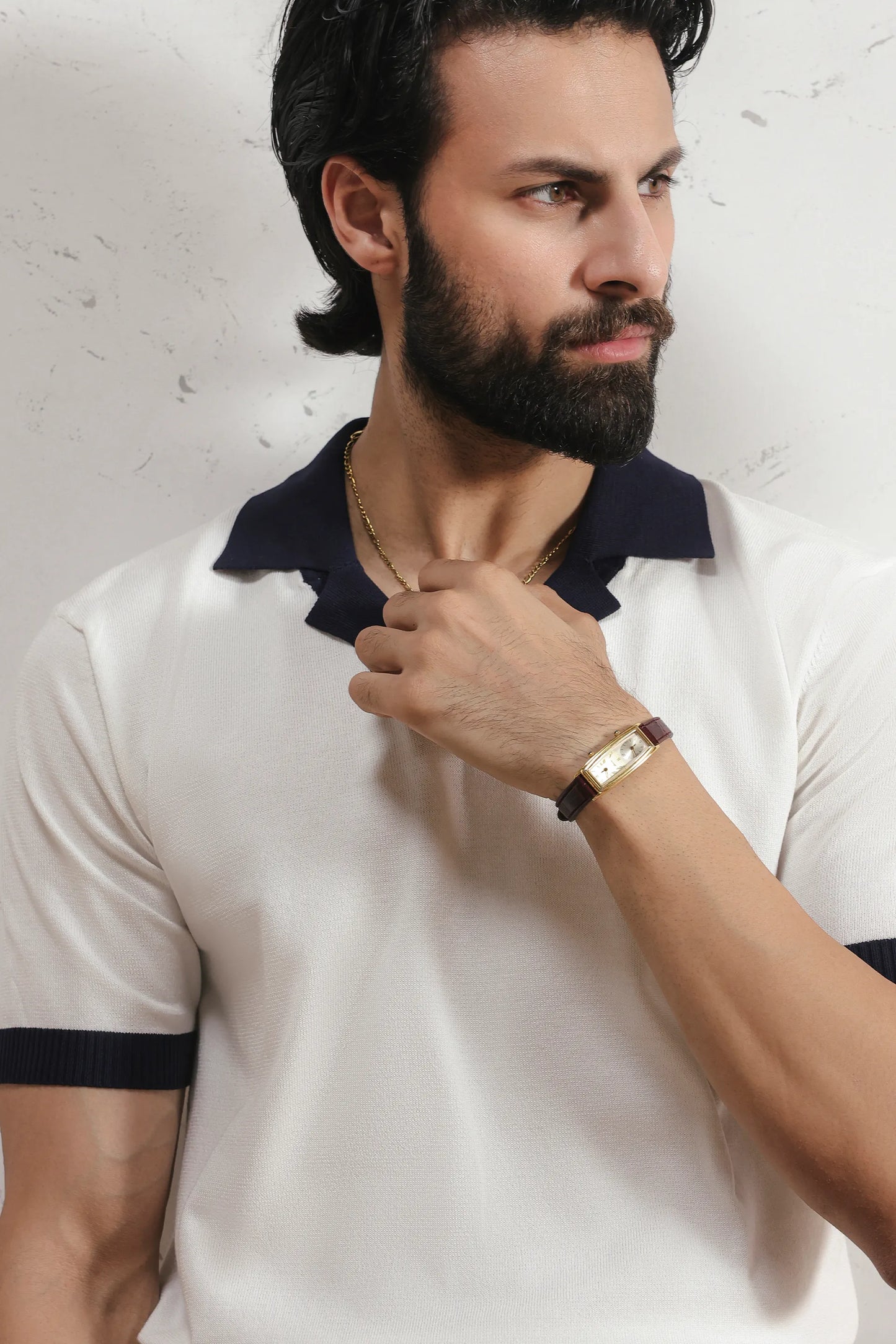 Resort collar Knit polo