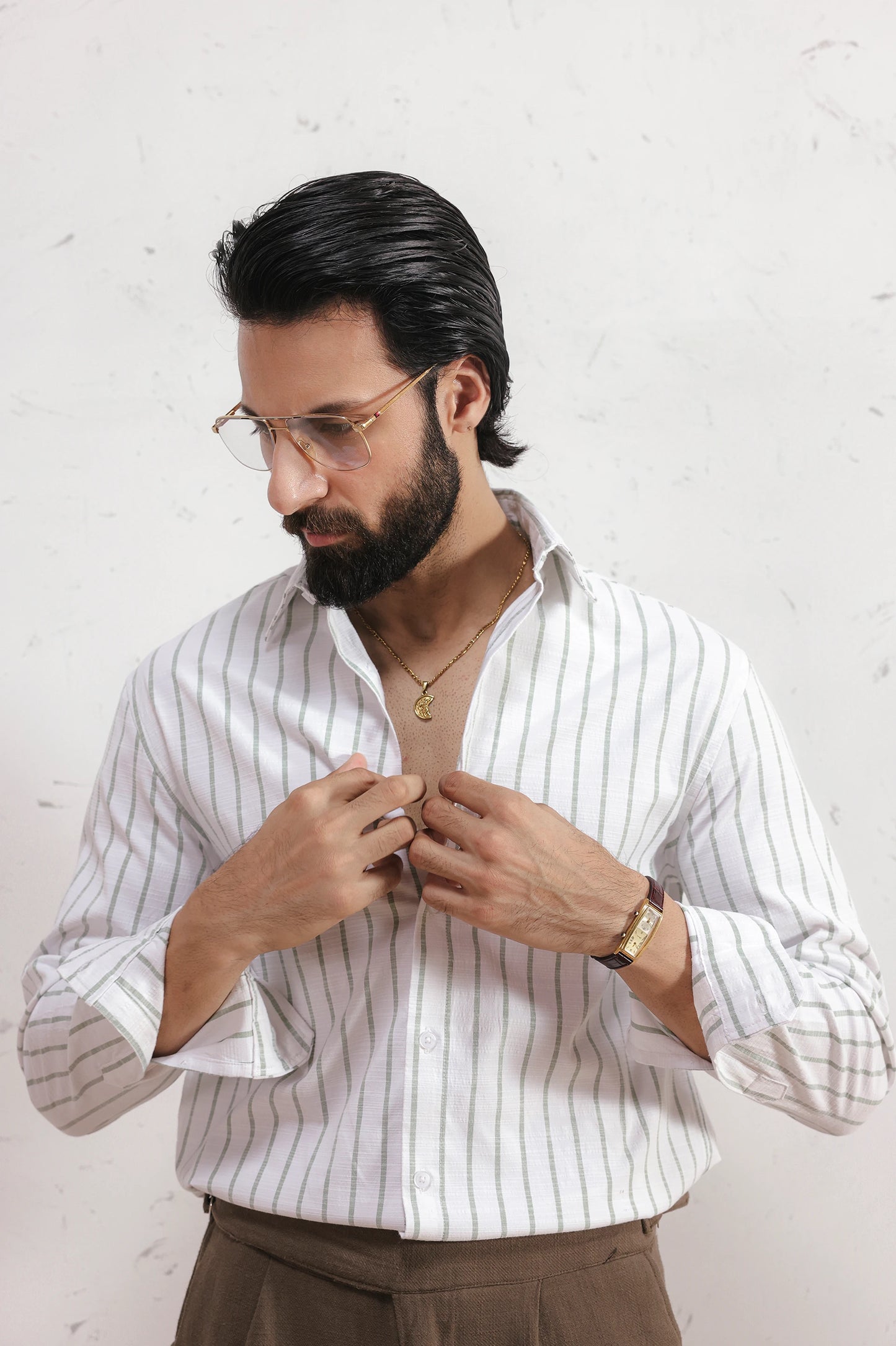 Fine Stripe Cotton Shirt